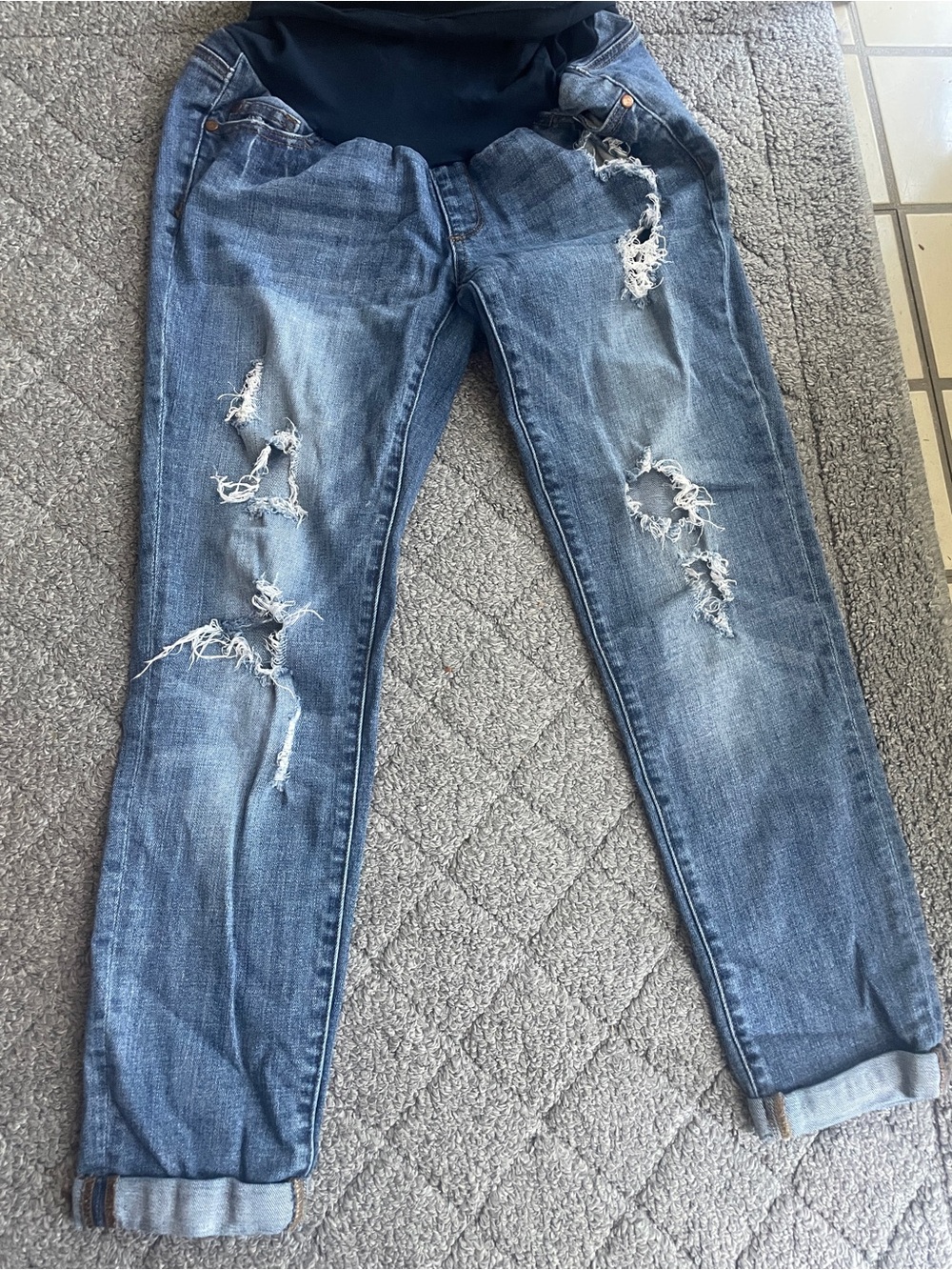 Distressed Blue maternity Jeans